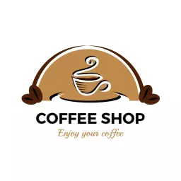 Warm Brown and Cream Design Celebrating Coffee Culture Logo Template