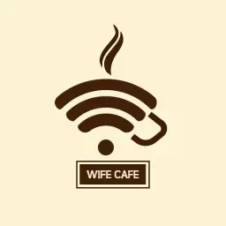 Warm Brown Coffee Aroma with Wi-Fi Connection Logo Template
