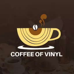 Warm Brown Coffee Cup Design Featuring Vinyl Concept Logo Template