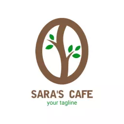 Warm Brown Tree Design Symbolizing Coffee Culture Logo Template