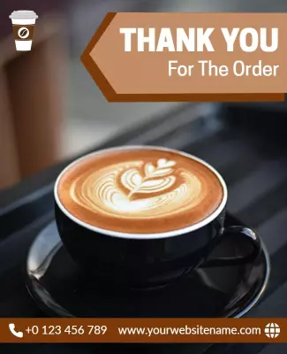 Warm Coffee Appreciation Order Confirmation Poster Template
