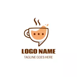 Warm Coffee Cup Design Illustrating Casual Communication Logo Template