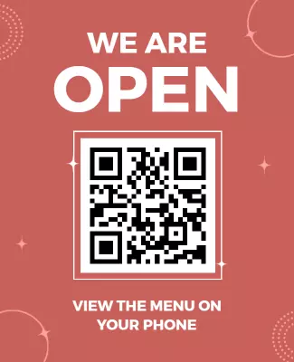 Warm Coral Digital Menu Availability Announcement Poster Template