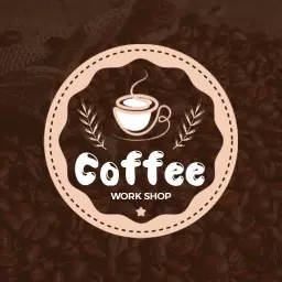 Warm Earthy Coffee Theme Highlighting Unique Workshop Logo Template