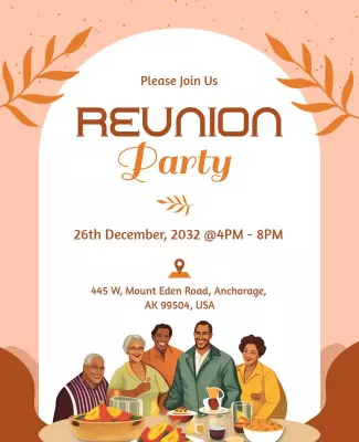 Warm Earthy Reunion Gathering Celebration Poster Template