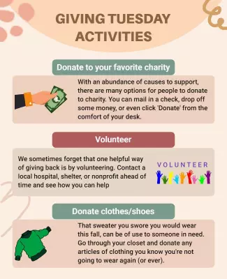 Warm Earthy Tone Giving Tuesday Activities Poster Template