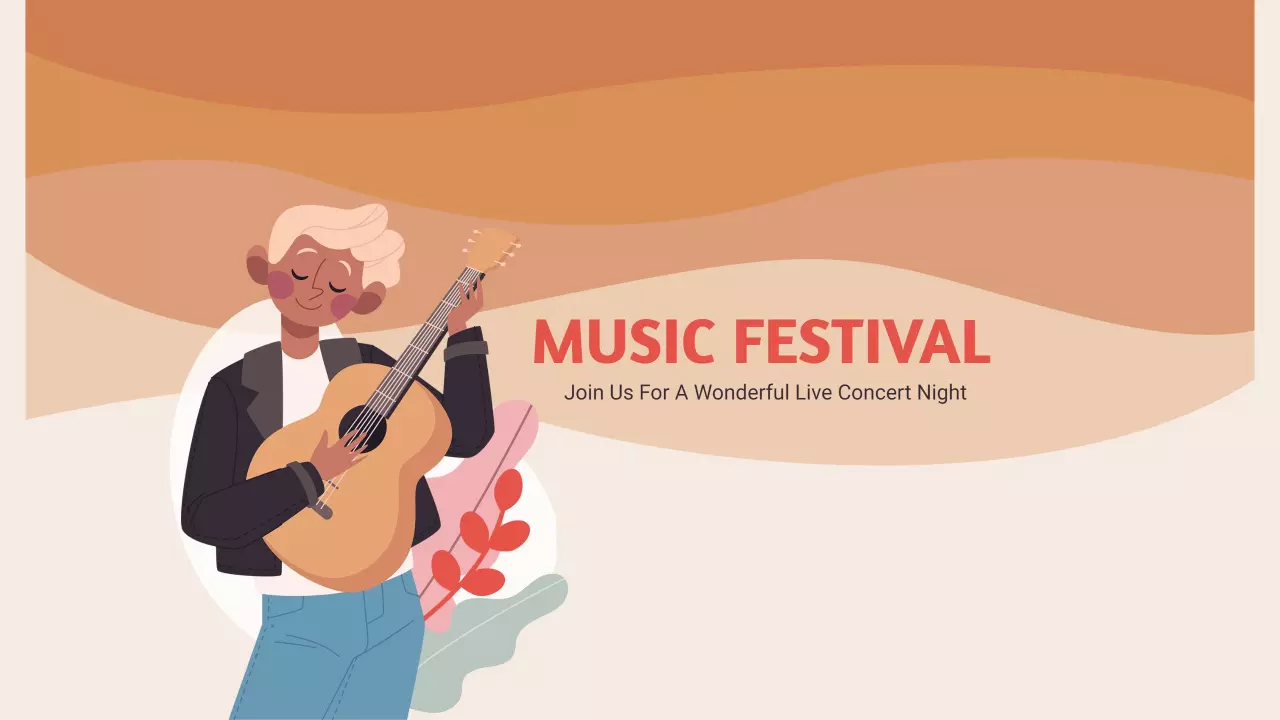 Warm Earthy Tones with Music Festival Vibes YouTube Banner Template