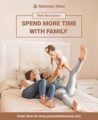 Warm Family Bonding Moments for Mattress Store Poster Template