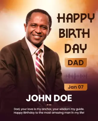 Warm Family Celebration Birthday Tribute Poster Template