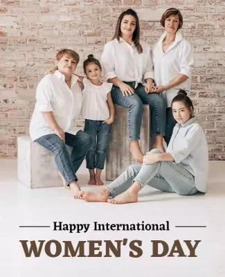 Warm Family Gathering for International Women's Day Poster Template