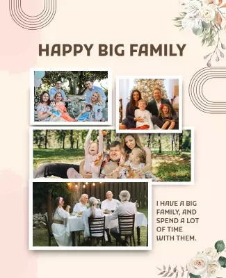 Warm Floral Family Gatherings Celebration Poster Template