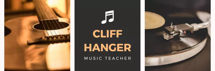 Warm Guitar and Vinyl Record Theme for Music Teacher Twitter Banner Template