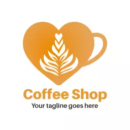 Warm Heart and Coffee Cup Icon Creating a Cozy Coffee Logo Template