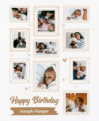 Warm Heartfelt Family Birthday Celebration Poster Template