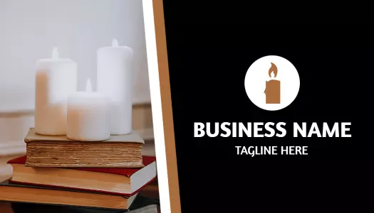 Warm Modern Candle Display and Books Business Card Template