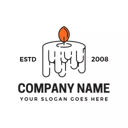 Warm Orange Candle Design Evokes Cozy Atmosphere for Candlelight Logo Template