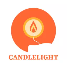 Warm Orange Candlelight Design Featuring Serene Flame Logo Template