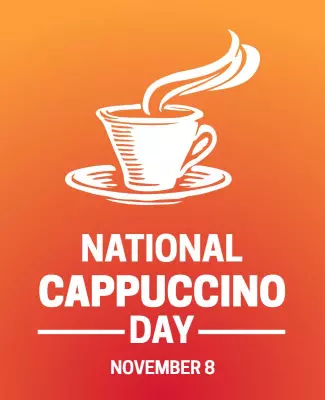 Warm Orange Cappuccino Celebration Day Poster Template