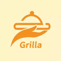 Warm Orange Hand Serving Delicious Meals Restaurant Logo Template