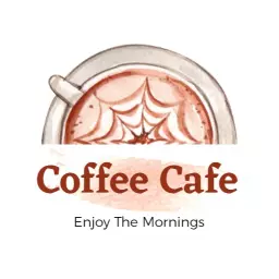 Warm Watercolor Coffee Cup Design for Cafe Logo Template