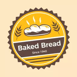 Warm Yellow Baked Bread Design Featuring Fresh Ingredients Logo Template