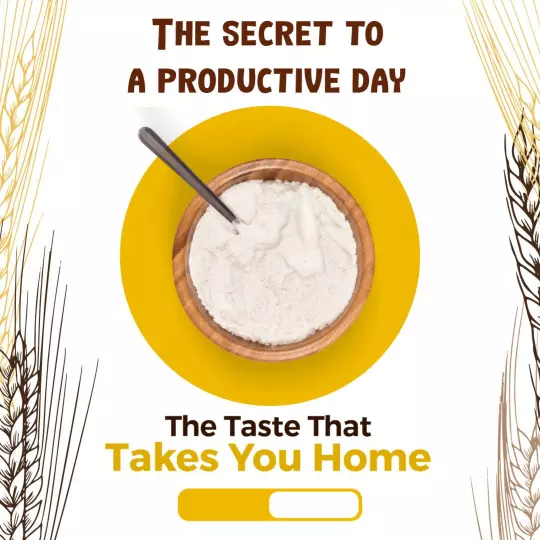 Warm Yellow Circle with Flour for Grocery Promotion Ad Template