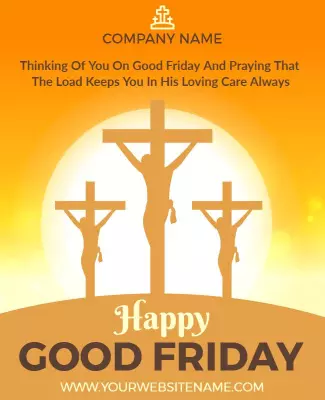 Warm Yellow Religious Good Friday Celebration Poster Template