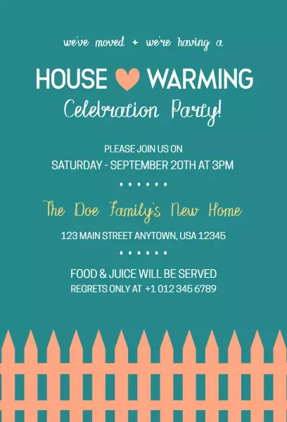 Warmhearted New Home Housewarming Celebration Invitation Template