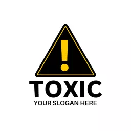 Warning Triangle in Black and Yellow Toxic Logo Template