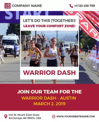 Warrior Dash Team Event Flyer Template