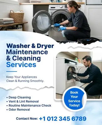 Washer and Dryer Maintenance Cleaning Services Poster Template