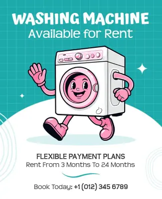 Washing Machine Rental Service Flyer Template
