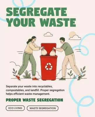 Waste Segregation Awareness Campaign Poster Template
