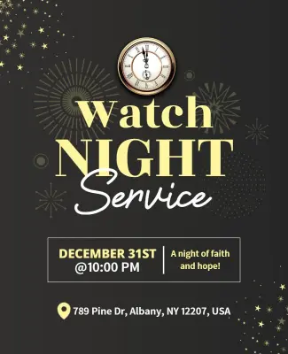 Watch Night Service Event Flyer Template