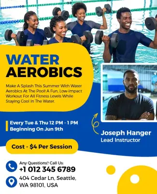 Water Aerobics Fitness Flyer Template