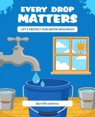 Water Conservation Awareness Campaign Poster Template