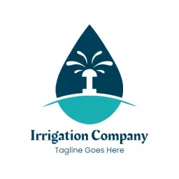 Water Droplet Design for Efficient Irrigations Logo Template