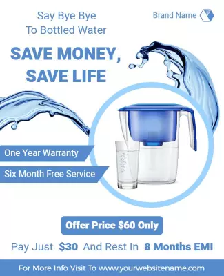 Water Filter Promotional Offer Flyer Template