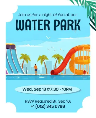 Water Park Fun Event Flyer Template