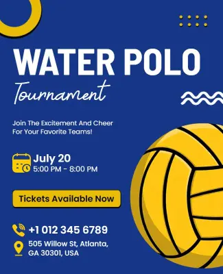 Water Polo Tournament Event Flyer Template
