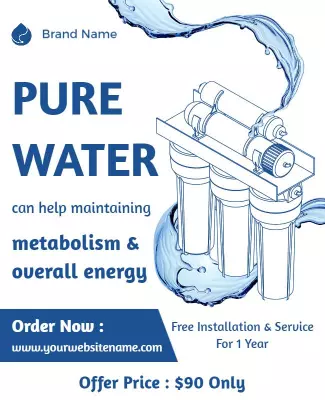 Water Purification System Promotional Flyer Template