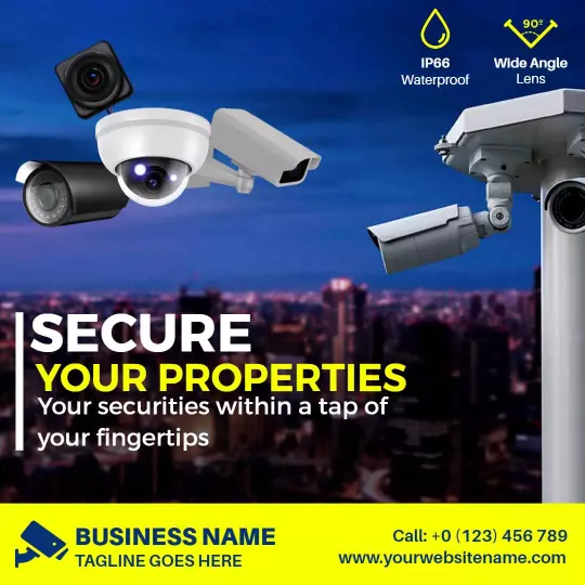Waterproof CCTV Camera Security Solutions for Your Properties Ad Template