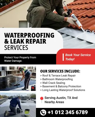 Waterproofing and Leak Repair Service Flyer Template