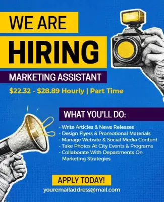 We Are Hiring Marketing Assistant Flyer Template