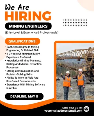 We Are Hiring Mining Engineers Flyer Template