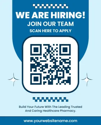 We Are Hiring QR Code Flyer Template