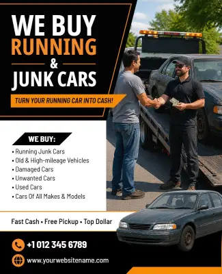 We Buy Running and Junk Cars Flyer Template