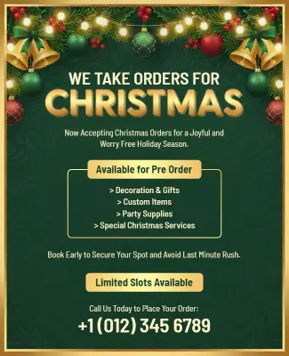 We Take Order for Christmas Announcement Flyer Template