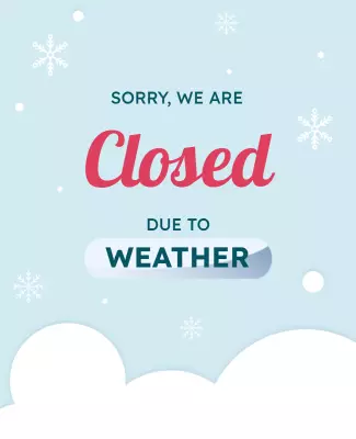 Charming Winter Closed Business Announcement Flyer Template