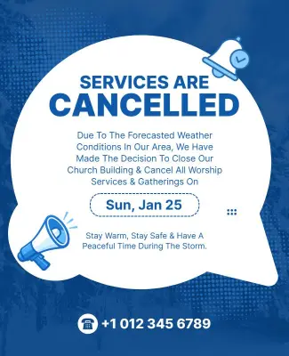 Weather-Related Church Service Cancellation Poster Template